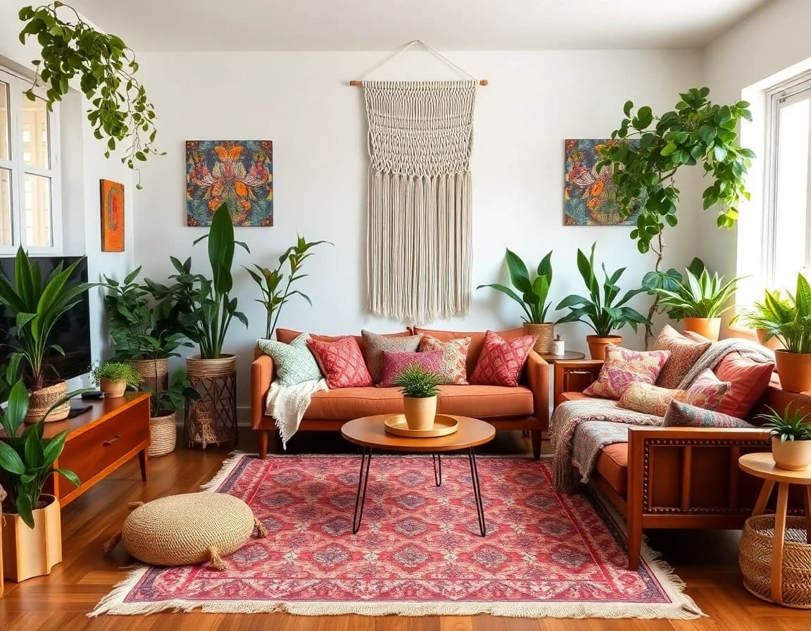 Bohemian interior design style - AI home design app example